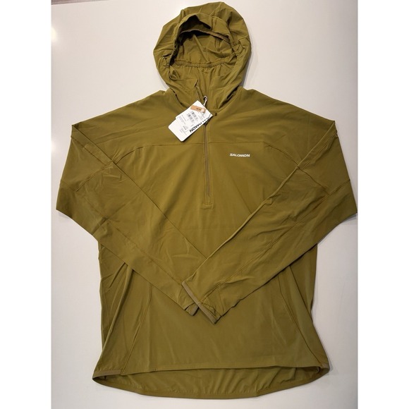 Salomon Other - Salomon Sense Aero Hybrid HZ Hoodie Brilliant Olive LC2639300 Mens Large NWT